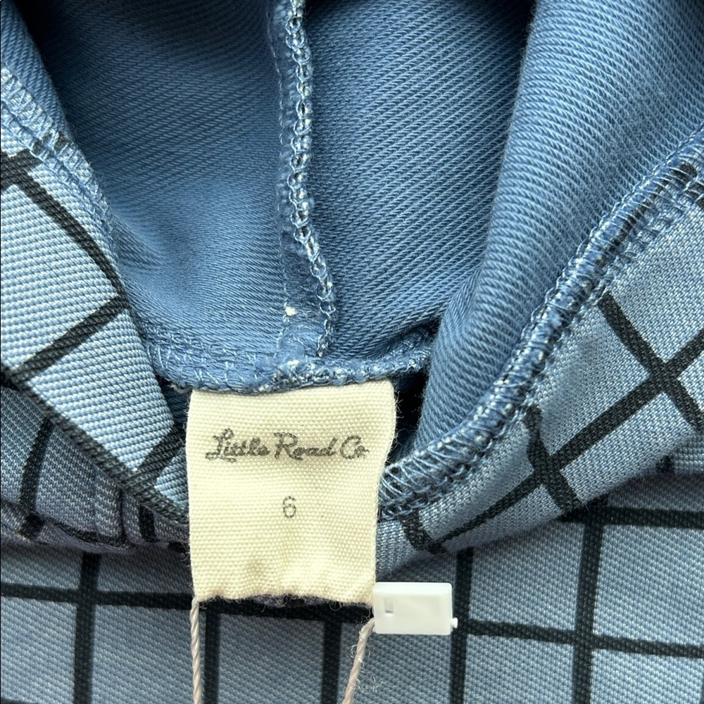 Little Road Co Boys Blue Checkered Hoodie and Shorts Set - Picture 2 of 4